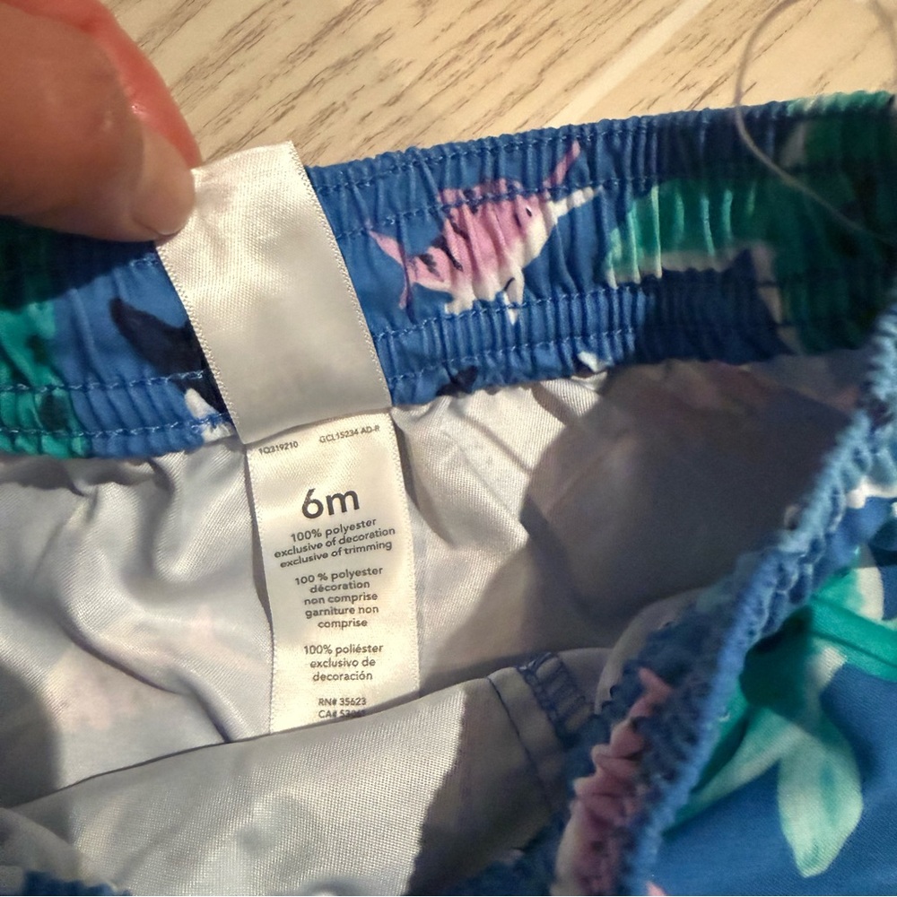 Carter’s Baby Boy Shark Swim Set Size 6 Months UPF 50+ 2Pc Blue NEW - Picture 7 of 10